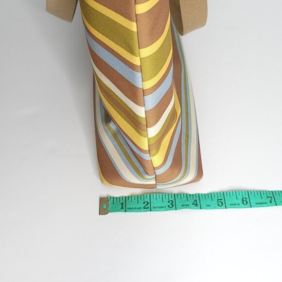 Large Laptop Bag Triple Compartment Multicoloured Neutral Stripes - Picture 16 of 16